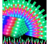 32Pcs Foam Glow Sticks,Glow in The Dark Sticks, 3 Modes, Last 8-12Hrs
