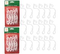 SHATCHI 32Pcs Giant Clear Gutter Hooks for Outdoor Hanging Christmas String, Rope Lights Decorations -UV-Protected, Weatherproof, Reusable Clips, Pack of 32