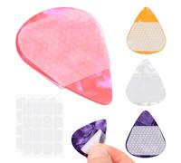 32pcs Guitar Picks Grips, No-n-slip Soft Guitar Picks Grips Help You Hold Guita r P icks Tightly, Self-Adhesive, with 4 Guita r P icks for Electric Acoustic Bass(COLOR:Multicolor)