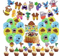 32PCS Hey Birthday Decorations,Hey Party Decorations, Heys Birthday Supplies with Balloon,Happy Banner,Cake Topper for Kids Cartoon Theme Party Baby Shower