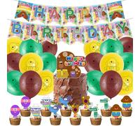 32PCS Hey Party Balloon Decorations,Duggee Theme Party Decorations Set Birthday Decorations Duggee Balloons Happy Birthday Banner Cake Toppers for Kids Boys