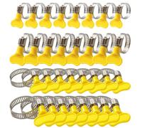 32pcs Jubilee Clips, Hose Clips, Jubilee Clip, with Handle Adjustable Stainless Steel 10mm-44mm Range Garden Hose Clamp Tightening Pipe Clips Hose Clamps with Plastics Handle for Flexible Hose Tube