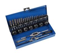 32pcs M3 - M12 Coarse Pitch Alloy Steel Tap and Die Set, Thread Tapping Tool Kit with Adjustable Wrench and Screw Pitch Gauge for Automotive Machinery Repair
