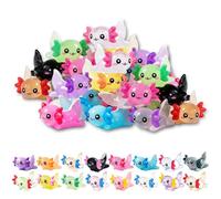 32Pcs Mini Axolotl, Glow in The Dark Collection, Set with Assorted Colours, Vibrant Glowing Figures for Display and Decoration, Novelty Animal Figures with Detailed Designs