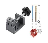 32Pcs Oblique Hole Locator Tools, 15 Degree High Strength Drill Locator, Woodworking Hole Punch with Self - Tension Clamping, Durable Aluminum Alloy for Drawer Assembly, Wardrobe a