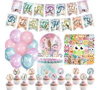 32PCS Owl Birthday Party Decorations Kit - Owl Balloons, Stickers, Cake Decorations & More for Girls' Birthday Parties