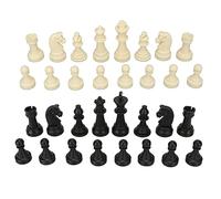 32Pcs Plastic Chess Pieces Only with Drawstring Storage Bag for Professional Beginner Family Gatherings Picnic Camping