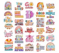 32PCS Positive Affirmations Iron On Patches Inspirational Motivational Embroidered Quote Patches for Clothes Backpack Jacket Jeans DIY Sewing Craft Decorations