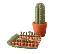 32Pcs Roll-Up Cactus Travel Chess Board Set, 3D Printed Plant Chessboard Table Ornaments for Plant Lovers