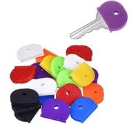 32Pcs Rubber Keycaps Silicone Key Identifier Caps Coloured Key Covers,Half Round Key Covertag Key Handle, Round Key Handle and Professional Commercial Access Control