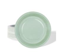 32pcs Sage Green Paper Plates,9 inch Sage Green Paper Plate Tableware Party Plate Solid Colour Round Dinner Plates for Birthday,Wedding,Picnic, BBQ,Bar,Restaurant and Party Supplies Table Decoration