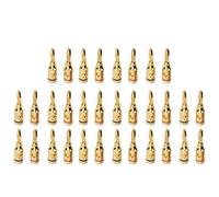 32pcs Speaker Banana Plugs Gold Plated Aluminum Alloy Open Screw Type Universal for 12 to 18 AWG Wires, Red and Black Color Coded for Polarity Identification