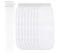 32Pcs Sturdy Lint Traps Kits for Washing Machine Hose, Includes 8 Nylon Washer Hose Lint Trap Mesh and 24 Cable Ties, Washer Lints Catcher for Home Sink Drain System Hoses Screen Filter (White)