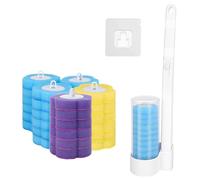 32Pcs Toilet Brush Replacement Head with Handle, Disposable Toilet Brush Cleaning System, Wall-mounted Holder Cleaner Set Disposable Toilet Wand Kit for Home Bathroom Kitchen