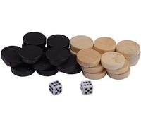 32Pcs Two-Tone Game Chess Piece, Roundness Draughts and Checkers and Backgammon Chess Piece for Board Game Learning, Arcade and Table Games