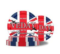 32Pcs VE Day Plates 80th Anniversary Party Tableware,VE Day Party Supplies Dinnerware 7/9inch Disposable Paper Plates for 80 Years Victory In Europe 2025 VE-Day 80th Anniversary Table Decorations