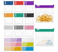 32Pcs Waterproof Pill Pouch Set, 27Pcs Pill Pouches for Travel with 5 Label Stickers, Waterproof Pill Packet for Small Items Organizing Home Office