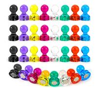 32PCS Whiteboard Magnet, 8 Colors 11 x 17mm Plastic Magnet, Cone Magnet, Refrigerator Magnet for Whiteboard, Bulletin Board, Refrigerator, Map