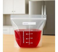 32pcs x 1000ml - Self-Standing Resealable Freezer Bags, Liquid Storage Bags for Soup, Sauce & Liquids - Leakproof & Freezer-Safe Soup Pouches, Strong & Heavy Duty - 4 packs x 8 each