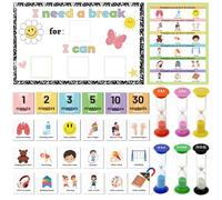32Ps Calm Down Corner Supplies Items Special Education Autism Classroom Must Haves Visual Magnetic Card Sand Timer, Emotion Calming Corner Behavior Chart Classroom Sensory Room School Counselor Office