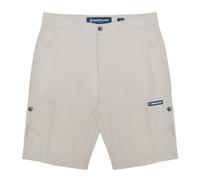 (32R, Oatmeal) Lambretta Mens Rubberised Logo Cargo Shorts