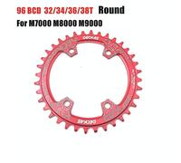 (32T, 96bcd round red) Deckas 96bcd Chainring Mtb Mountain Bike Bicycle Chain Ring 32t 34t 36t 38t Crown Tooth Plate Parts For M7000 M8000 M4100 M5100