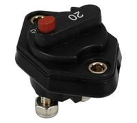32v Mini Circuit Breaker for Boat Battery Lines, Black | Ignition Protected, 10-32 Bolt, 2500a Breaking Capacity, for Rv Power Systems and Marine Engine Bays
