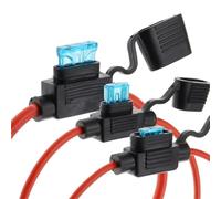 32V Mini Small Medium Auto Fuse Holder 18 16 14 12 10AWG and Car Blade Fuse 3A 5A 7.5A 10A 15A 20A Standard Mini 1Pcs(Micro,14AWG,7.5A)