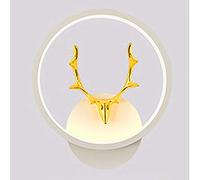 32W Wall Light Creative Full Moon Elk LED Sconce Wall Lamp 3 Color Dimming LED Warm White Night Lamp for Living Room Bedroom Hallway Bathroom Decorative [Energy Class d