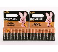 DURACELL PLUS POWER 100 ALKALINE BATTERY AA LR6 16 UNIT