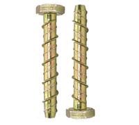 32x M10 x 100mm Masonry Anchor D Bolts, Concrete Anchor Bolt Screw with Hex Head, Heavy Duty Self-Tapping Masonry Fixing, Screws Directly into Concrete, Brick, Block, Stone or Wood