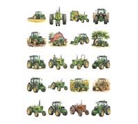 32x tractor watercolor Cupcake Toppers - Strong Picks Happy Birthday Décor, Cupcake Decorations for Kids Birthdays