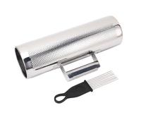 32x10cm Stainless Steel Latin Guiro Scraper with Rattle Metal Scraper Instrument for Jazz Live Performance Music Open Design for Bright Sound Comfort Grip Handle for Hand Players