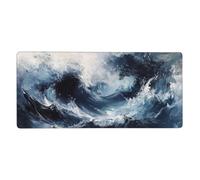 32x16 inch Large Gaming Mouse Pad Ocean Mouse Mat Waves Mousepad with Stitched Edges, Non-Slip Base, Mouse Pads with Water Resist Soft Surface, Keyboard Desk Pad for Office Use, Woman Gifts G319