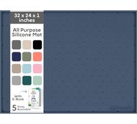 32x24x1” XL Dog Food Mat - All Purpose Under Sink Liner, Washer and Dryer Covers for The Top, Silicone Griddle Mat for Blackstone - Raised Edges Dog Mat for Food and Water Prevent Spill, Waterproof