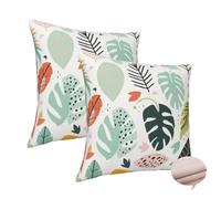 32x32 Cushion Covers Boho Cushions Pack of 2 Square Decorative Pillows, Plant Cushion Covers Double-Sided Pillow Covers, Linen Lumbar Cushion Cover for Livingroom Room Decor, Four Seasons, Gift -J301