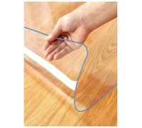 32x52 Inch PVC C Table Cover Protector - 2mm Thick Waterproof Plastic Tablecloth for Dining Room Kitchen & Writing Desk - Custom Transparent Table Pad Mat