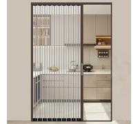 32x80 48x80 60x80 70x80 Folding Door Accordion Privacy Panel Screen Partition Divider, Household Retractable Door Gate for Balcony/Attic/Basement(Brown,62x80in)