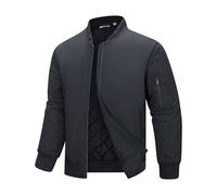 33,000ft Bomber Jacket Men Waterproof Windbreaker Insulated Puffer Jackets Sports Jackets Outwear for Motorcycle Hiking Golf Sailing Dark Grey S