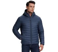 33,000ft Lightweight Waterproof Puffer Jacket Men's Packable Insulated Winter Jacket with Hood Windproof Mens Quilted Coat for Hiking, Travelling Deep Blue S