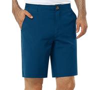 33,000ft Men's Golf Shorts Quick Dry Stretch Hiking Short Anti-UV 1/2 Trousers Classic-Fit 9" Summer Casual Short with Zip Pockets Deep Blue 32W/9L