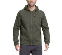 33,000ft Men's Lightweight Sport Jacket Hoodie Breathable Full Zip Softshell Jacket Walking Jacket for Casual and Sportswear Olive Green S