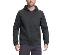 33,000ft Men's Lightweight Sport Jacket Hoodie Breathable Full Zip Softshell Jacket Walking Jacket for Casual and Sportswear Dark Gray XL