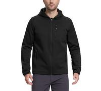 33,000ft Men's Lightweight Sport Jacket Hoodie Breathable Full Zip Softshell Jacket Walking Jacket for Casual and Sportswear Black 2XL