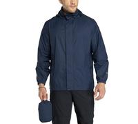 33,000ft Men's Lightweight Waterproof Outdoor Jackets Windproof Rain Shell Jacket Packaway Hooded Raincoat for Golf Fishing Cycling Navy Blue 2XL