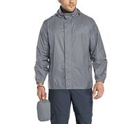 33,000ft Men's Lightweight Waterproof Outdoor Jackets Windproof Rain Shell Jacket Packaway Hooded Raincoat for Golf Fishing Cycling Plain Grey 3XL
