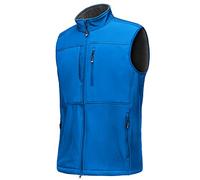 33,000ft Mens Softshell Gilet Activewear Vests Windproof Fleece Lined Outerwear Zipped Pockets Sleeveless Softshell Jacket for Leisure, Golf, Travelling Royal Blue 3XL