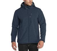 33,000ft Men's Softshell Waterproof Jackets Fleece Lining Outdoor Windproof Windbreaker Coats with Multi Pockets Removeable Hood Dark Blue Heather XL