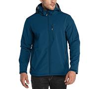 33,000ft Men's Softshell Waterproof Jackets Fleece Lining Outdoor Windproof Windbreaker Coats with Multi Pockets Removeable Hood Classic Blue XXL
