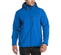 33,000ft Men's Softshell Waterproof Jackets Fleece Lining Outdoor Windproof Windbreaker Coats with Multi Pockets Removeable Hood Light Blue L